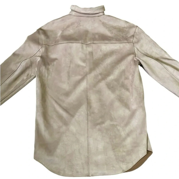 Truth By Republic faux suede shacket Snap Tan Oversize Soft Cozy Casual Womens L - Picture 3 of 11